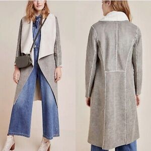 Anthropologie Amadi Camilla Sueded Sherpa Jacket Womens M